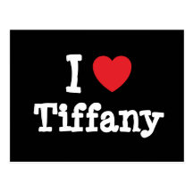 J'aime le T-shirt de coeur de Tiffany Cartes Postales