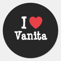 J'aime le T-shirt de coeur de Vanita Autocollants