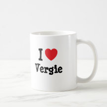 J'aime le T-shirt de coeur de Vergie Mugs