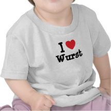 J'aime le T-shirt de coeur de Wurst