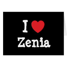 J'aime le T-shirt de coeur de Zenia Cartes De Vœux