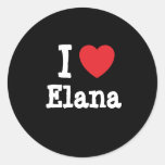 J'aime le T-shirt de coeur d'Elana Autocollant Rond