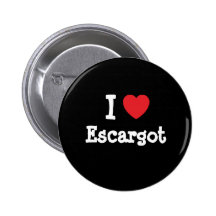 J'aime le T-shirt de coeur d'Escargot Pin's Avec Agrafe