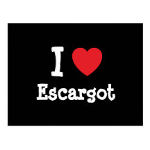 J'aime le T-shirt de coeur d'Escargot Cartes Postales