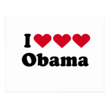 J'aime le T-shirt d'Obama d'amour d'amour Cartes Postales