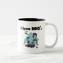 J'aime le T-shirts et les cadeaux de BBQs Tasses À Café