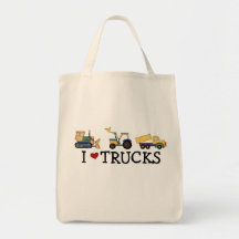 J'aime le T-shirts et les cadeaux de camions Sac En Toile