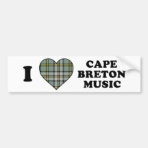 J'aime le tartan breton de musique de cap de coeur autocollant pour voiture