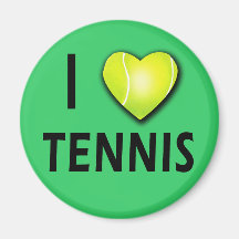 J'aime le tennis avec le coeur de balle de tennis magnets pour réfrigérateur