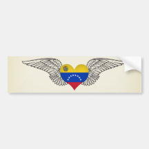 J'aime le Venezuela - ailes Autocollant Pour Voiture