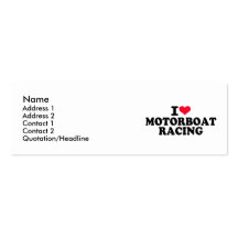 J'aime l'emballage de canot automobile cartes de visite personnelles