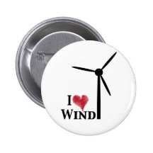 j'aime l'énergie éolienne badges avec agrafe