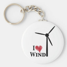j'aime l'énergie éolienne porte-clefs