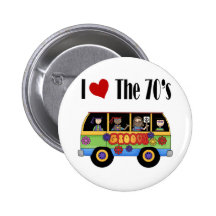 J'aime les années 70 badge avec épingle