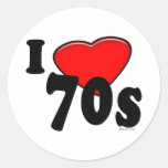J'aime les années 70 l'autocollant