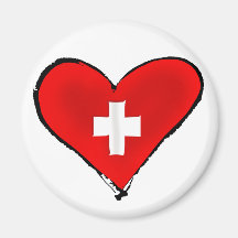 J'aime les cadeaux suisses de conception de coeur  aimants