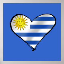 J'aime les cadeaux uruguayens de coeur de l'Urugua Affiche