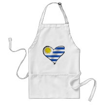 J'aime les cadeaux uruguayens de coeur de l'Urugua Tablier