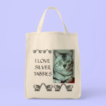 J'aime les chats tigrés argentés sacs