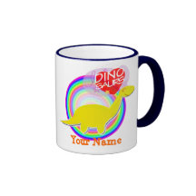 J'aime les dinosaures jaunes et la tasse nommée bl