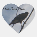 J'aime les faucons de Harris Autocollant En Cœur