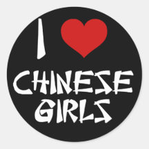 J'aime les filles chinoises adhésif rond