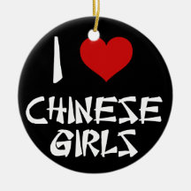 J'aime les filles chinoises décorations pour sapins de noël