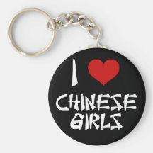 J'aime les filles chinoises porte-clef