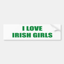 J'AIME LES FILLES IRLANDAISES AUTOCOLLANT POUR VOITURE