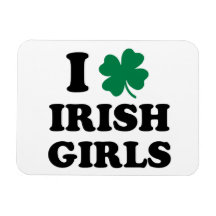 J'aime les filles irlandaises magnets en rectangle