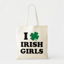 J'aime les filles irlandaises sac de toile