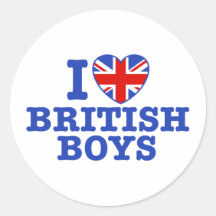 J'aime les garçons britanniques adhésifs ronds
