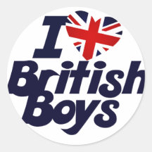 J'aime les garçons britanniques autocollants