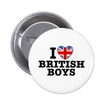 J'aime les garçons britanniques badges
