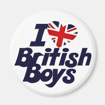 J'aime les garçons britanniques aimant pour réfrigérateur