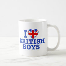 J'aime les garçons britanniques mug à café