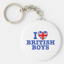 J'aime les garçons britanniques porte-clés