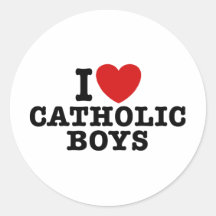 J'aime les garçons catholiques autocollant