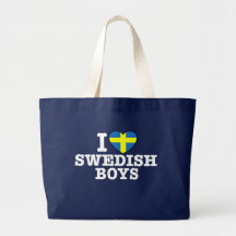 J'aime les garçons suédois sacs fourre-tout