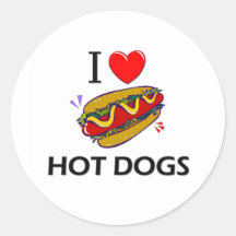 J'aime les hot-dogs autocollants