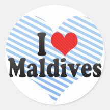 J'aime les Maldives Adhésif Rond
