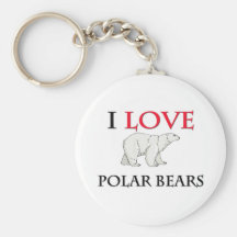 J'aime les ours blancs porte-clefs