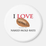 J'aime les Taupe-Rats nus Aimants Pour Réfrigérateur