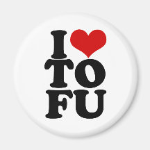 J'aime l'humour végétalien drôle de tofu magnets pour réfrigérateur