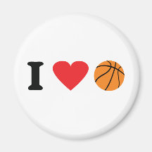J'aime l'icône de basket-ball magnets pour réfrigérateur
