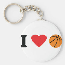 J'aime l'icône de basket-ball porte-clefs