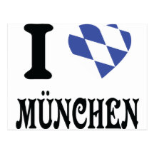 J'aime l'icône de München Cartes Postales