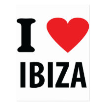 J'aime l'icône d'Ibiza Carte Postale