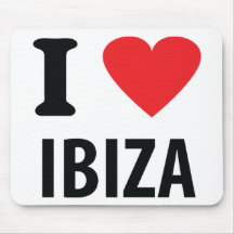 J'aime l'icône d'Ibiza Tapis De Souris