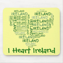 J'aime l'Irlande de tout mon coeur (les mots symbo Tapis De Souris